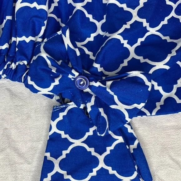 Women's cotton hat combined with masks Blue - Picture 6 of 7